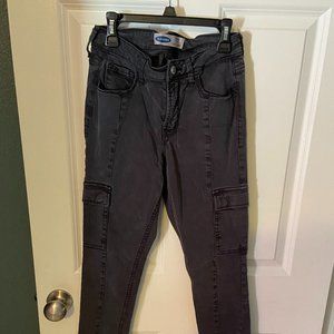 Old Navy Charcoal gray cargo Rockstar Super Skinny High-Rise Size 0